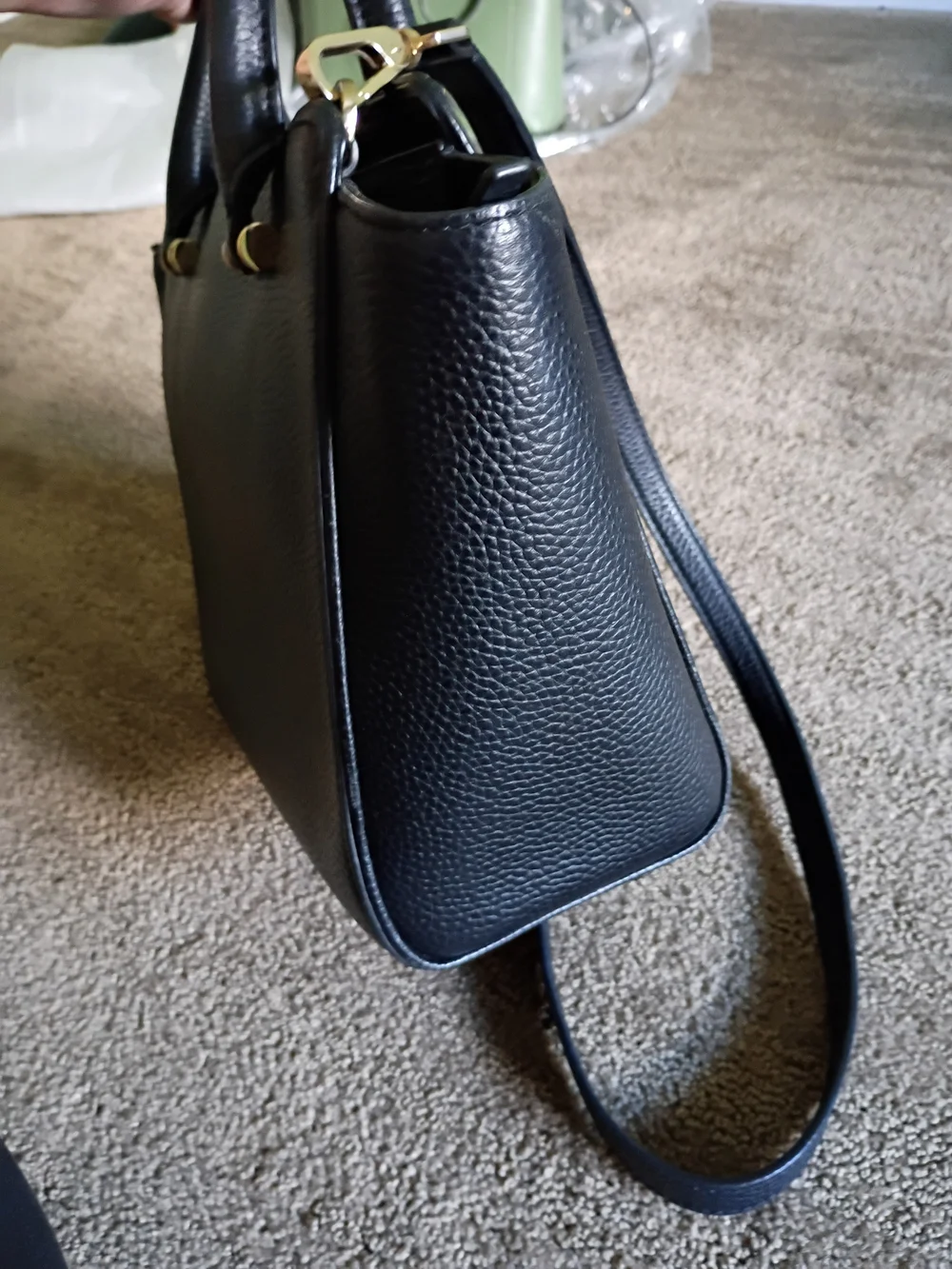 Kate Spade Black Pebbled Leather Satchel with Tassel